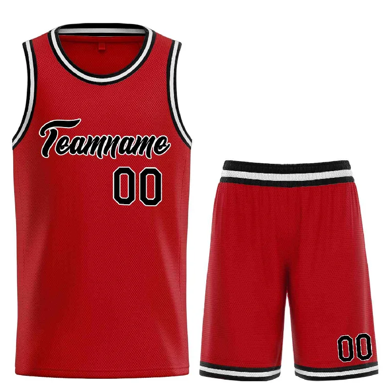 Basketball Jersey for Elite Players-Custom Red Black-White Heal Sports Uniform Classic Sets Basketball Jersey