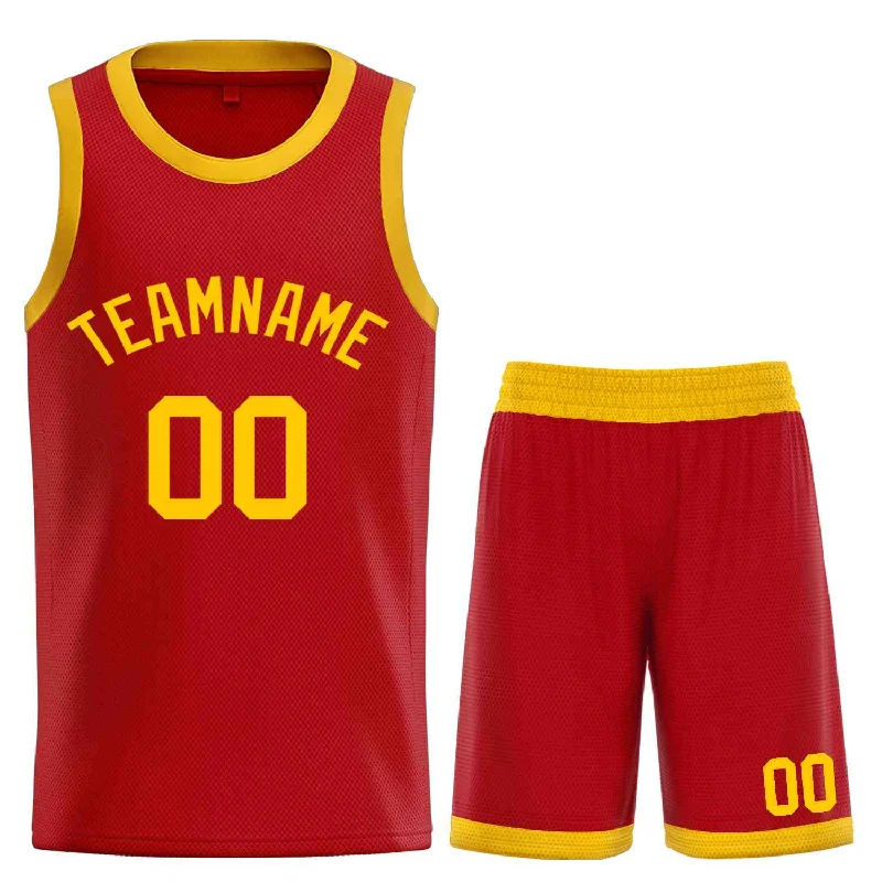 Basketball Jersey for Comfortable Movement on the Court-Custom Red Orange-Classic Sets Curved Basketball Jersey