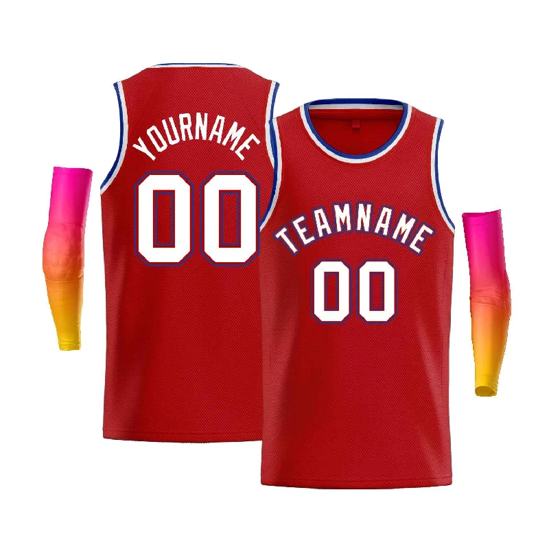 Basketball Jersey for Durable, Comfortable Play-Custom Red Royal-Red Classic Tops Men Casual Bull Basketball Jersey