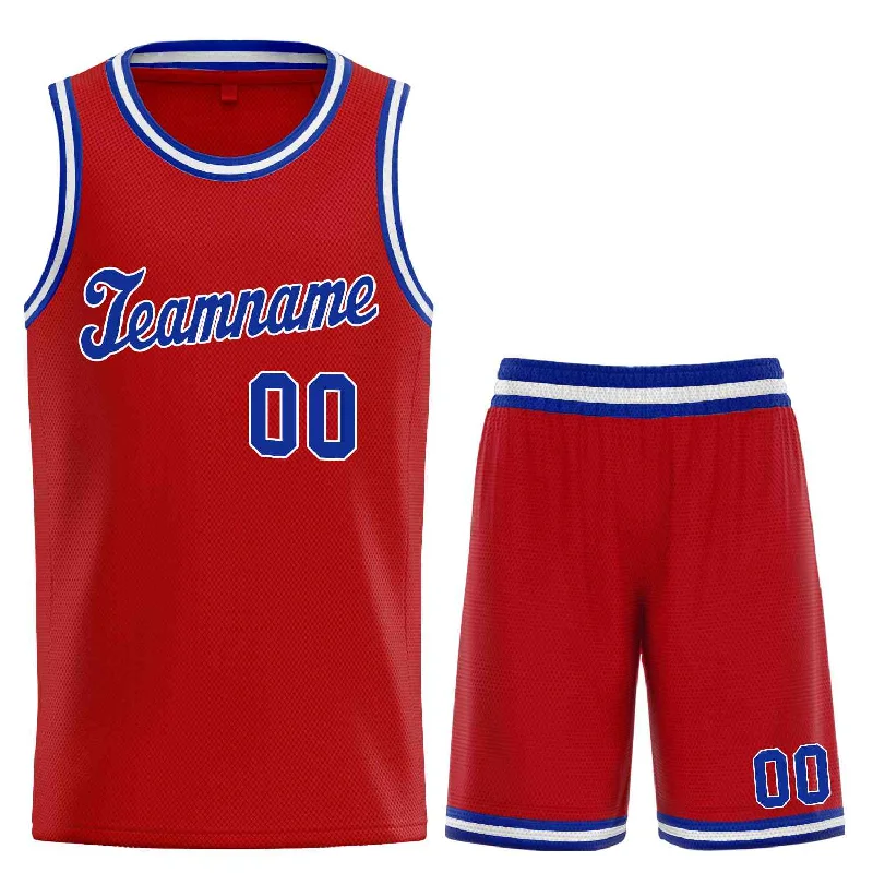 Basketball Jersey for Training and Matches-Custom Red Royal-White Classic Sets Sports Uniform Basketball Jersey