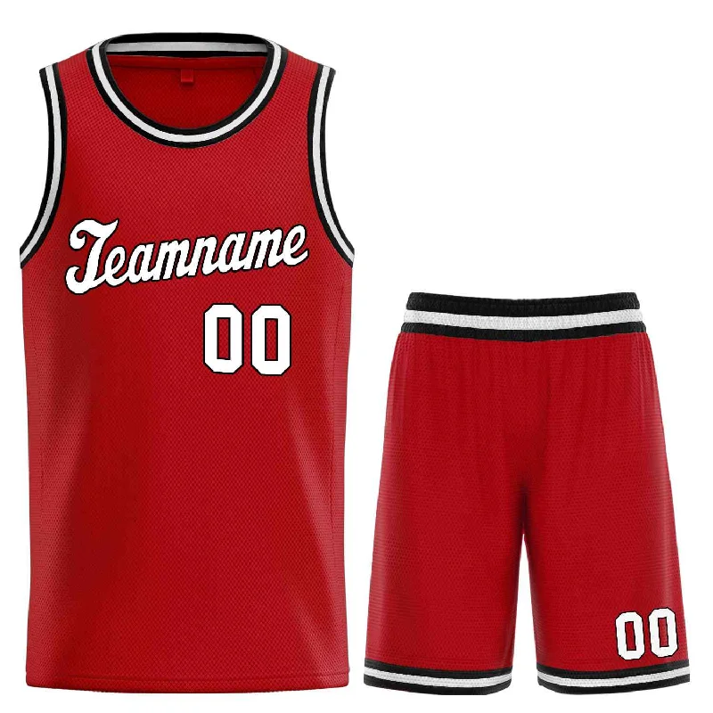 Basketball Jersey for Casual and Competitive Play-Custom Red White-Black Classic Sets Sports Uniform Basketball Jersey