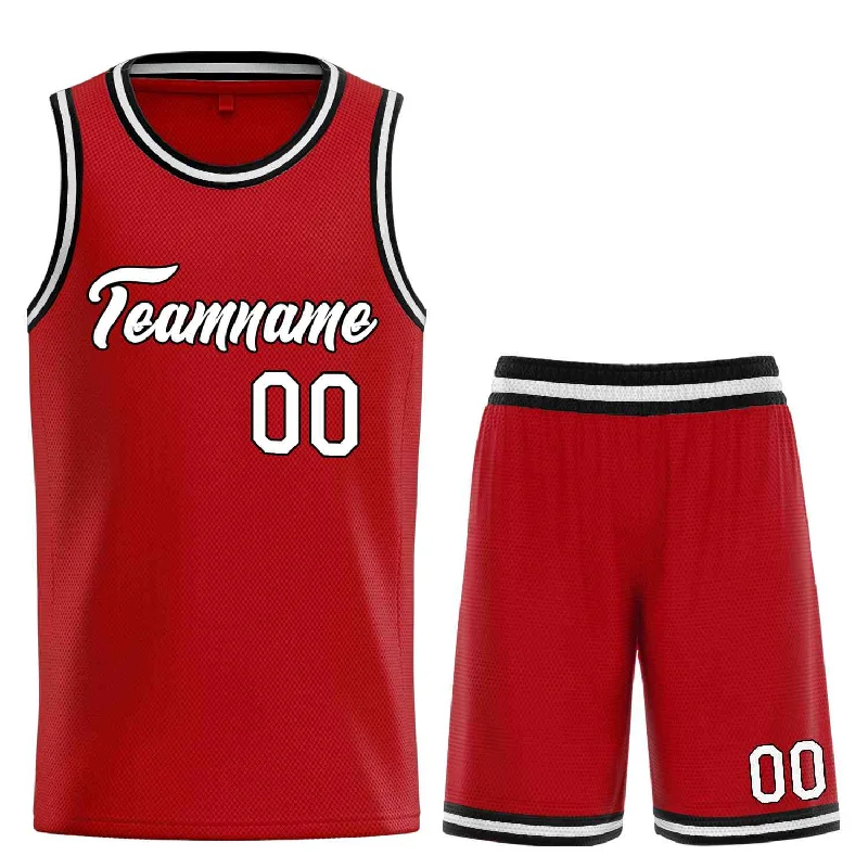 Basketball Jersey for Pro-Level Comfort and Performance-Custom Red White-Black Heal Sports Uniform Classic Sets Basketball Jersey