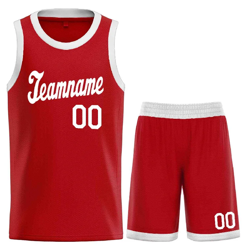 Basketball Jersey for All-Weather Play-Custom Red White  Classic Sets Sports Uniform Basketball Jersey