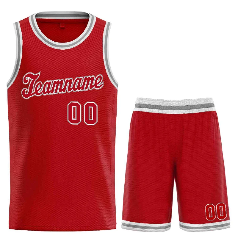 Basketball Jersey for Customizable Team Uniforms-Custom Red White  Classic Sets Sports Uniform Basketball Jersey