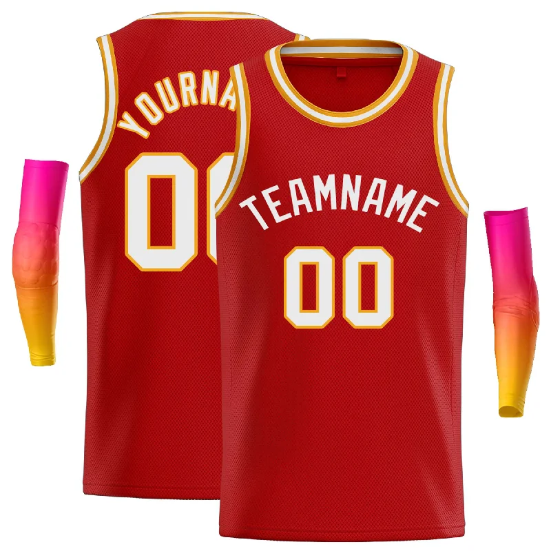 Basketball Jersey for Professional-Level Performance-Custom Red White Classic Tops Casual Basketball Jersey