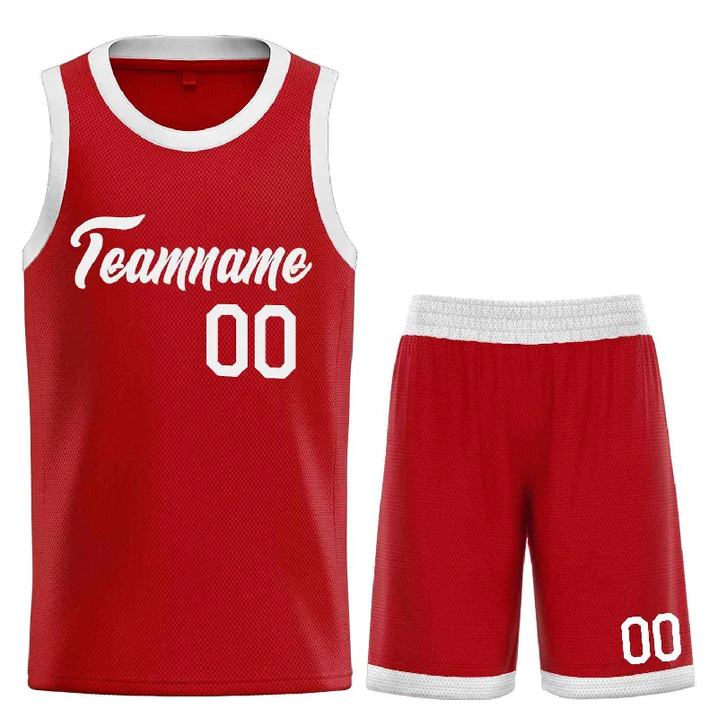 Basketball Jersey for Increased Mobility During Play-Custom Red White Heal Sports Uniform Classic Sets Basketball Jersey