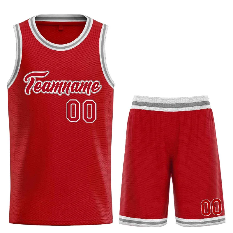 Basketball Jersey for Team Spirit-Custom Red White Heal Sports Uniform Classic Sets Basketball Jersey