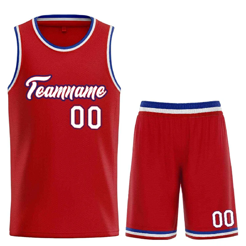 Basketball Jersey for All-Season Comfort-Custom Red White-Royal Heal Sports Uniform Classic Sets Basketball Jersey