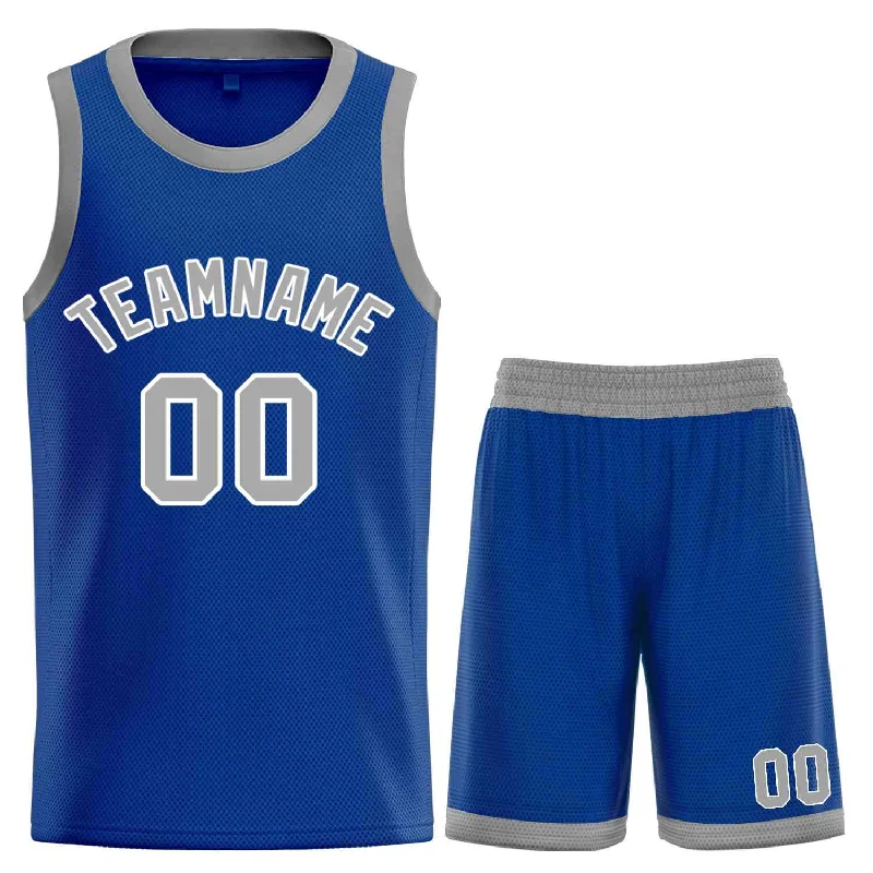 Basketball Jersey for Optimal Fit During Games-Custom Royal Gray-White Classic Sets Curved Basketball Jersey