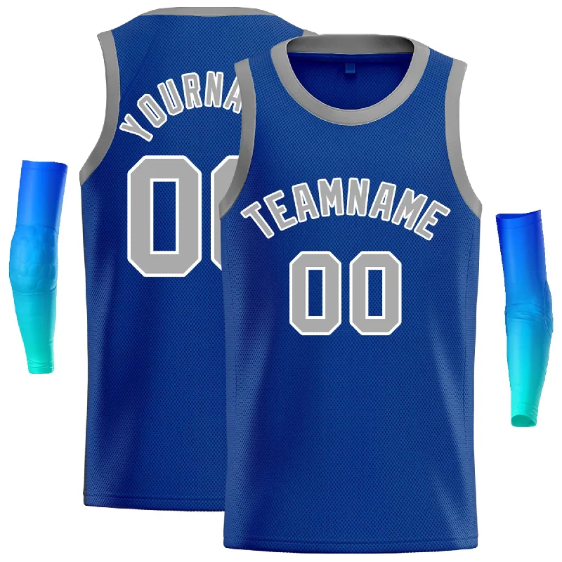 Basketball Jersey for Smooth Fit and Quick Movement-Custom Royal Gray-White Classic Tops Casual Basketball Jersey