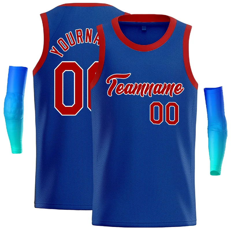 Basketball Jersey for Top Performance During Competitive Play-Custom Royal Red-White Classic Tops Casual Basketball Jersey