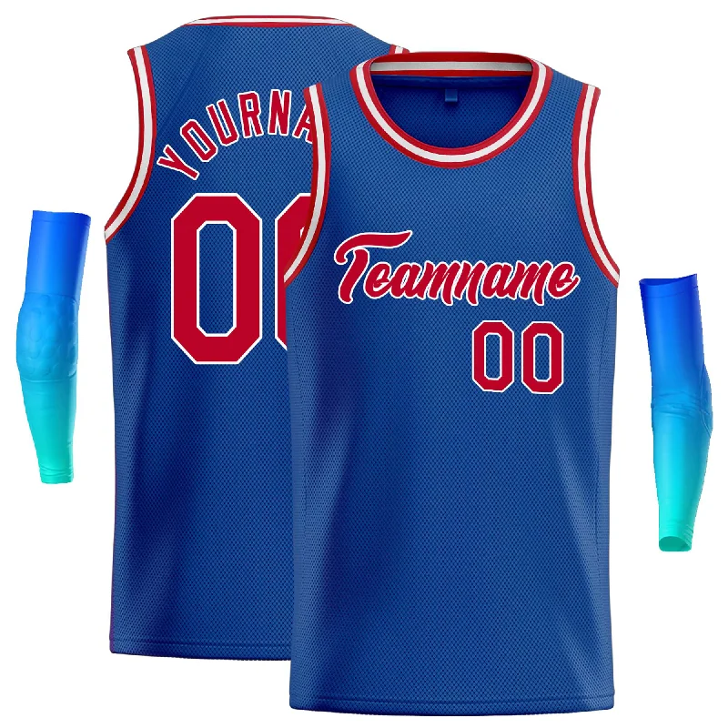 Basketball Jersey with Breathable Design for Quick Drying-Custom Royal Red-White Classic Tops Casual Basketball Jersey