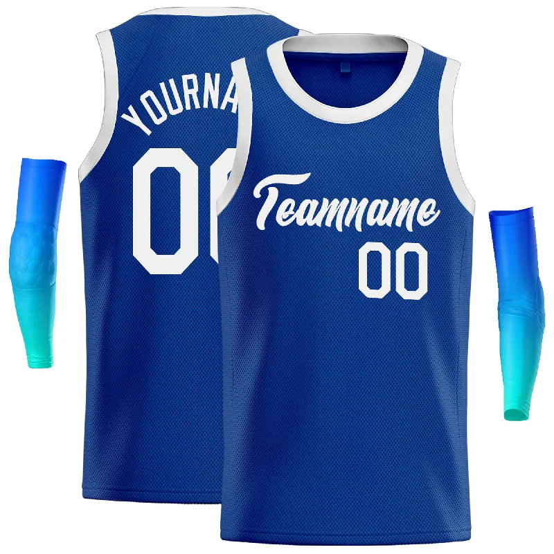 Basketball Jersey for Best Fit and Maximum Comfort-Custom Royal White Classic Tops Casual Basketball Jersey