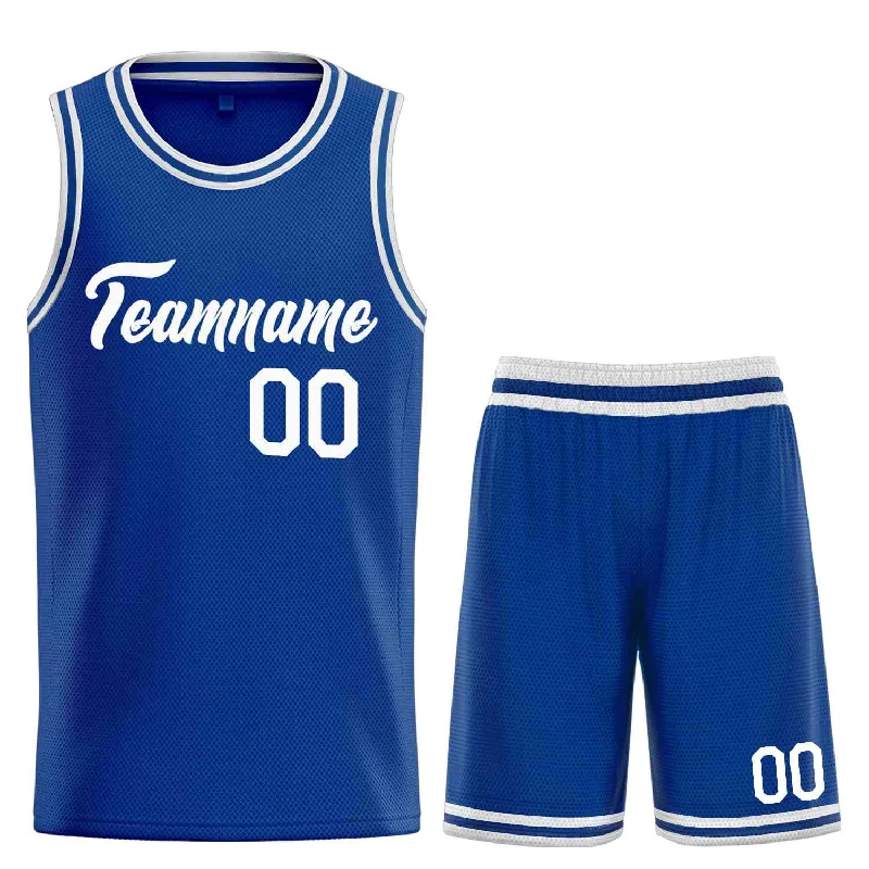 Basketball Jersey for Full Range of Motion-Custom Royal White Heal Sports Uniform Classic Sets Basketball Jersey