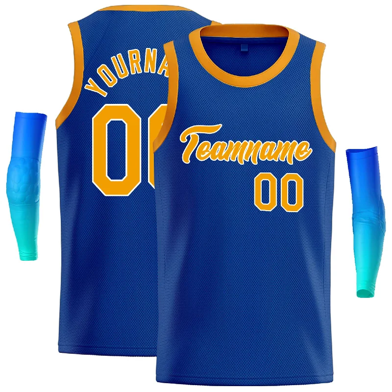 Basketball Jersey for Maximum Comfort in Every Position-Custom Royal Yellow-White Classic Tops Casual Basketball Jersey