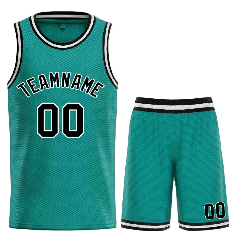 Basketball Jersey for Reliable Fit and Durability-Custom Teal Black-White Bull Classic Sets Basketball Jersey