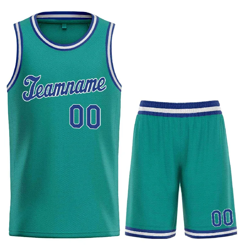 Basketball Jersey for Flexible Play on Any Court-Custom Teal Royal-White Classic Sets Sports Uniform Basketball Jersey