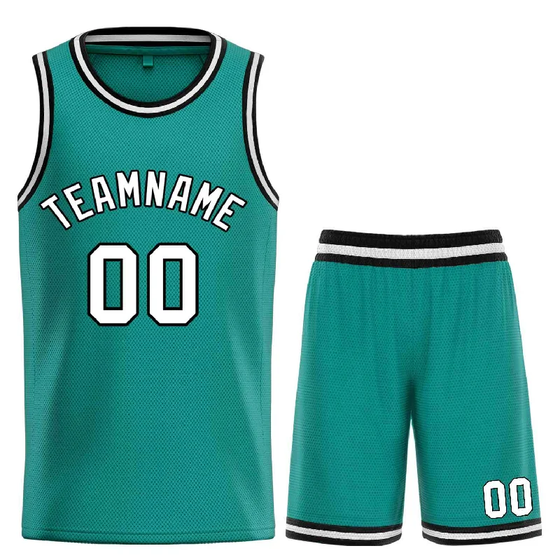 Basketball Jersey for Ultimate Comfort During Drills-Custom Teal White-Black Bull Classic Sets Basketball Jersey