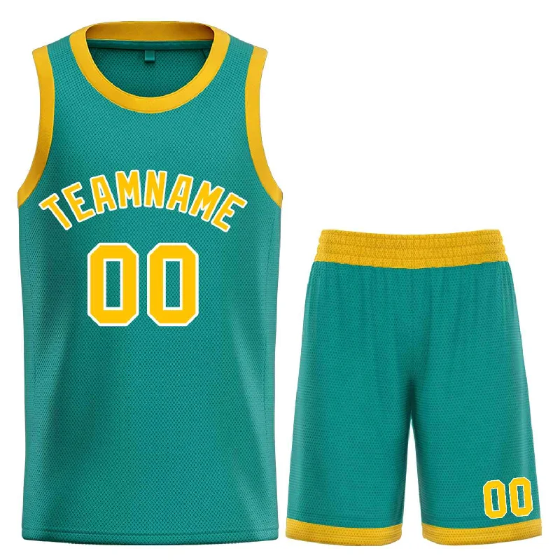 Basketball Jersey for Comfortable, Fast-Paced Games-Custom Teal Yellow-White Bull Classic Sets Basketball Jersey