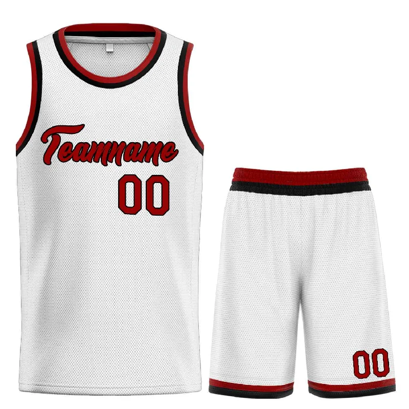 Basketball Jersey for Team Play and Practice-Custom White Maroon-Black Heal Sports Uniform Classic Sets Basketball Jersey