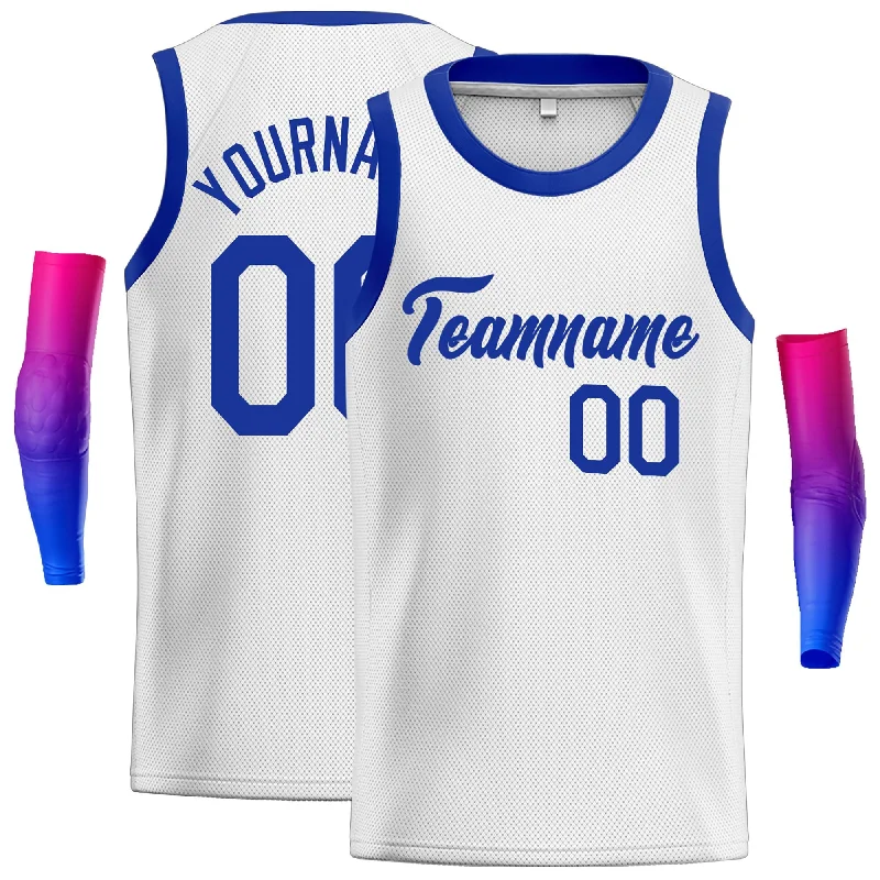 Basketball Jersey for Pro-Level Comfort and Flexibility-Custom White Royal Classic Tops Men Casual Basketball Jersey