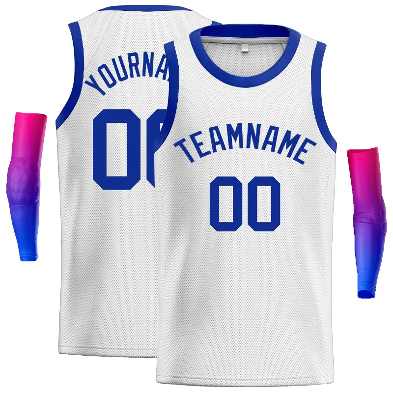 Basketball Jersey for All-Weather Performance-Custom White Royal Classic Tops Men Casual Basketball Jersey