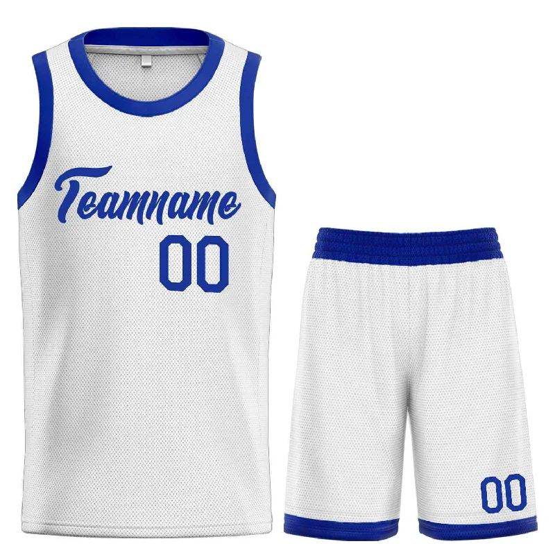 Basketball Jersey for Cool and Dry Comfort-Custom White Royal Heal Sports Uniform Classic Sets Basketball Jersey