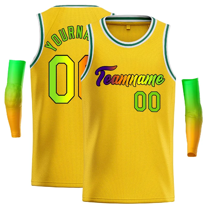 Basketball Jersey for Fast-Drying and Lightweight Performance-Custom Yellow Black-Black Classic Tops Casual Basketball Jersey