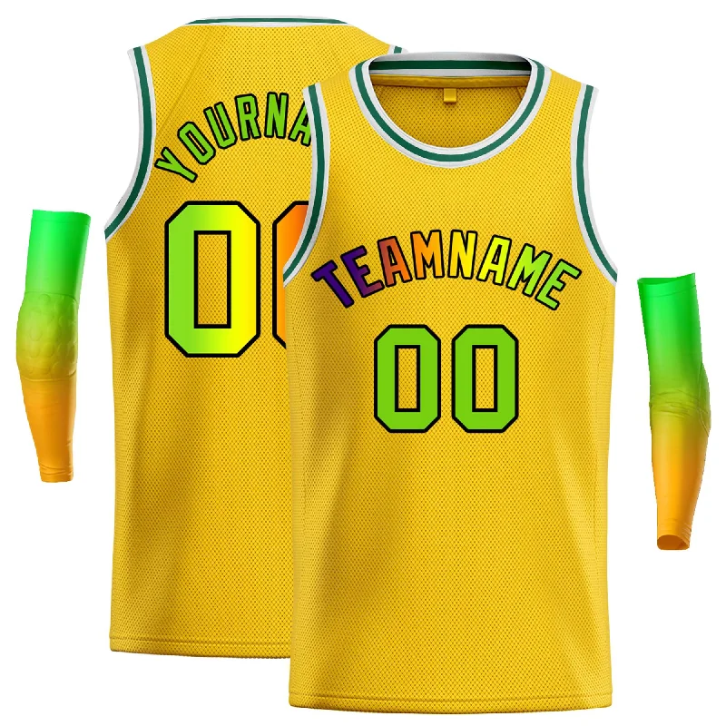 Basketball Jersey for Superior Durability-Custom Yellow Black-Black Classic Tops Casual Basketball Jersey