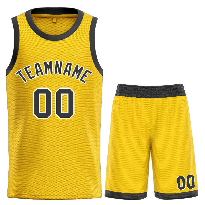 Basketball Jersey for Game Day Performance-Custom Yellow Black Bull Classic Sets Basketball Jersey