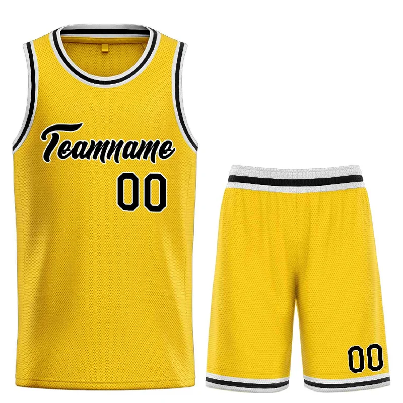 Basketball Jersey for Customizable Team Uniforms-Custom Yellow Black-White Heal Sports Uniform Classic Sets Basketball Jersey