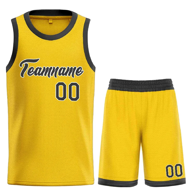 Basketball Jersey for Fast-Drying Comfort-Custom Yellow Brown-White Heal Sports Uniform Classic Sets Basketball Jersey