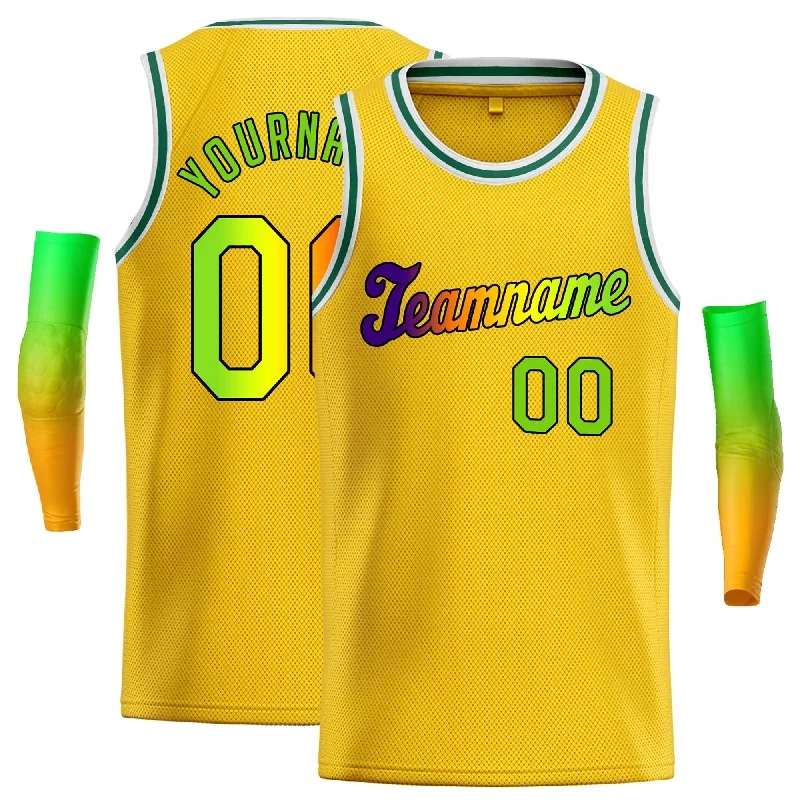 Basketball Jersey for Both Training and Games-Custom Yellow Royal-Black Classic Tops Casual Basketball Jersey