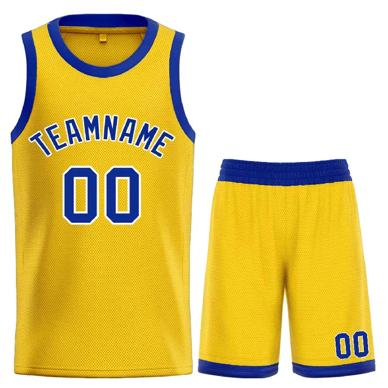 Basketball Jersey for Lightweight Breathability-Custom Yellow Royal Bull Classic Sets Basketball Jersey