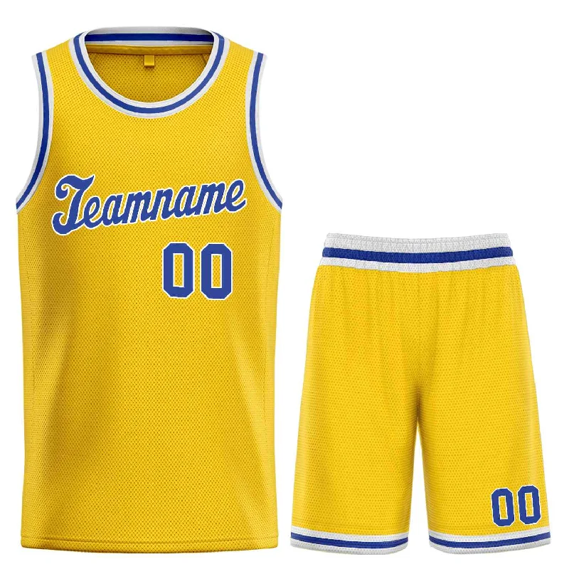 Basketball Jersey for Comfortable Fit-Custom Yellow Royal-White Classic Sets Sports Uniform Basketball Jersey