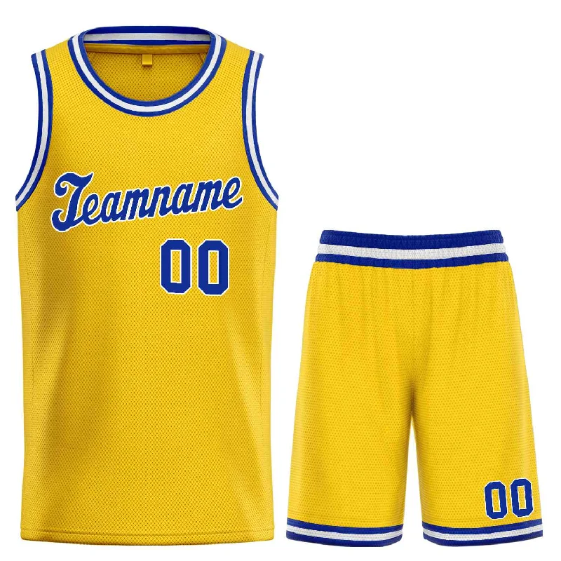 Basketball Jersey for Full Freedom of Movement-Custom Yellow Royal-White Classic Sets Sports Uniform Basketball Jersey