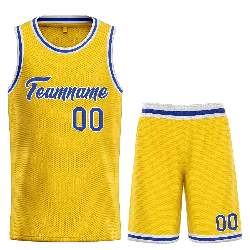 Basketball Jersey for Game Day Performance-Custom Yellow Royal-White Heal Sports Uniform Classic Sets Basketball Jersey