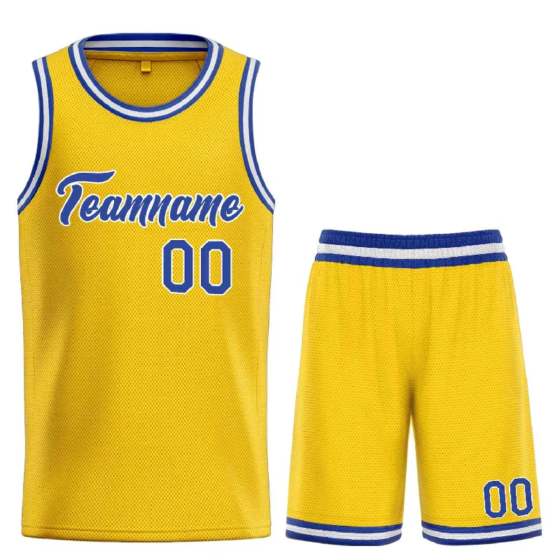 Basketball Jersey for All-Weather Play-Custom Yellow Royal-White Heal Sports Uniform Classic Sets Basketball Jersey