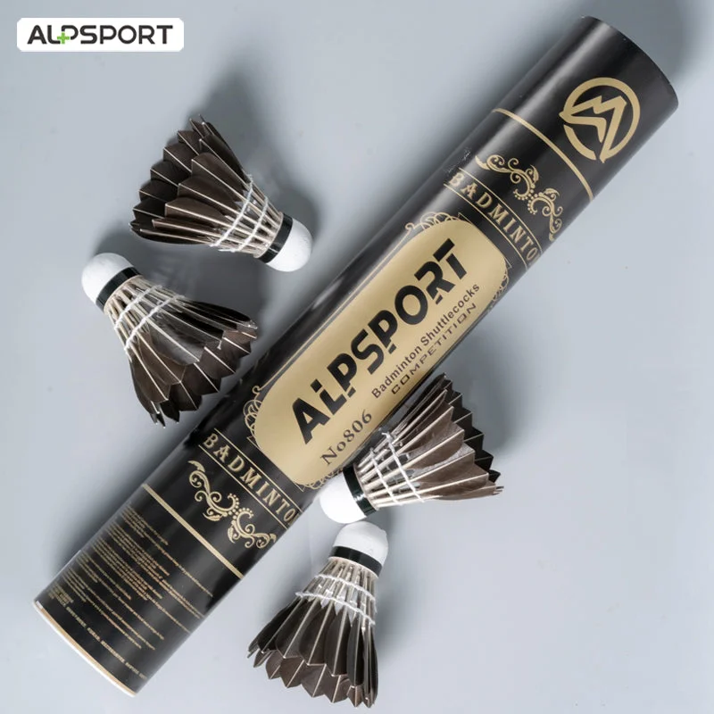 Professional-Quality Shuttlecock for Competitive Badminton-ALPSPORT Black Goose Feather Shuttlecocks-806